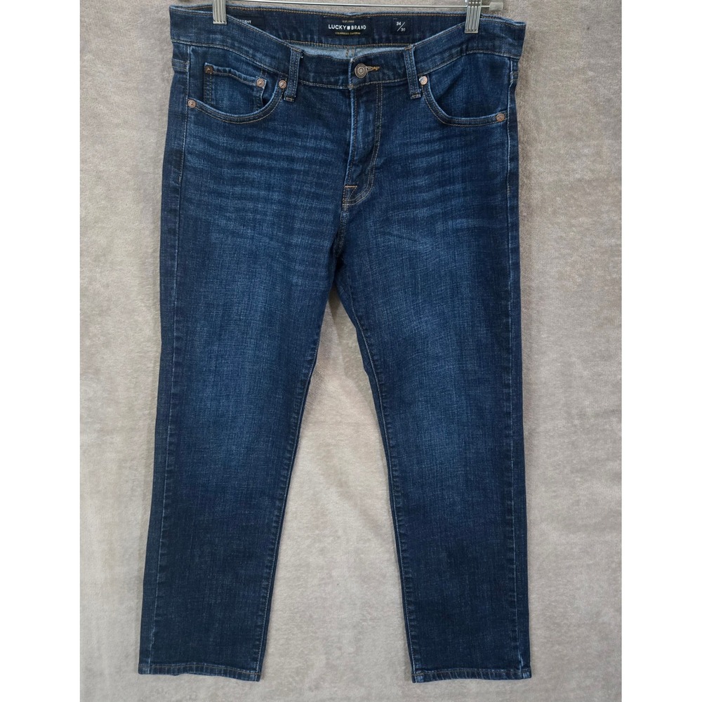 Lucky Brand 221 Straight Jeans Mens 34x30 Dark Wash Classic Denim Preppy Capsule